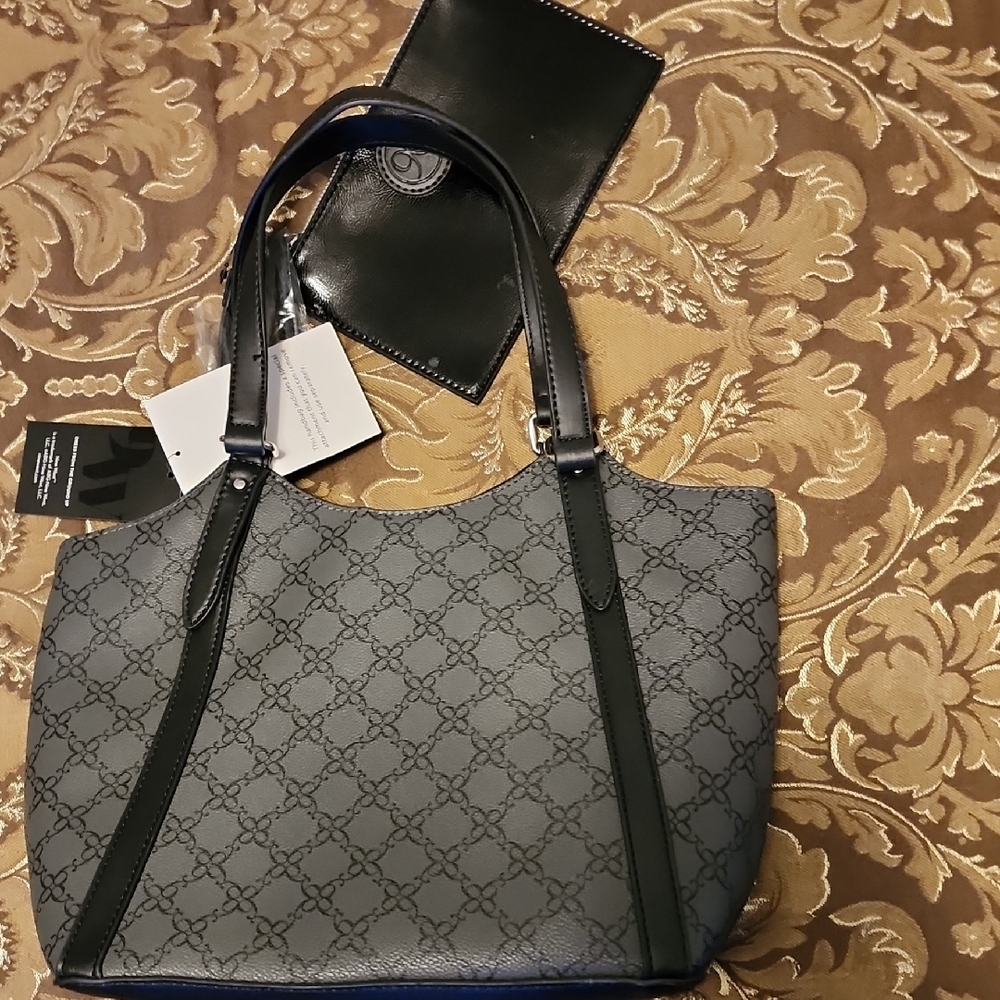 Nine West Black Patterned Tote Bag - Picture 7 of 10